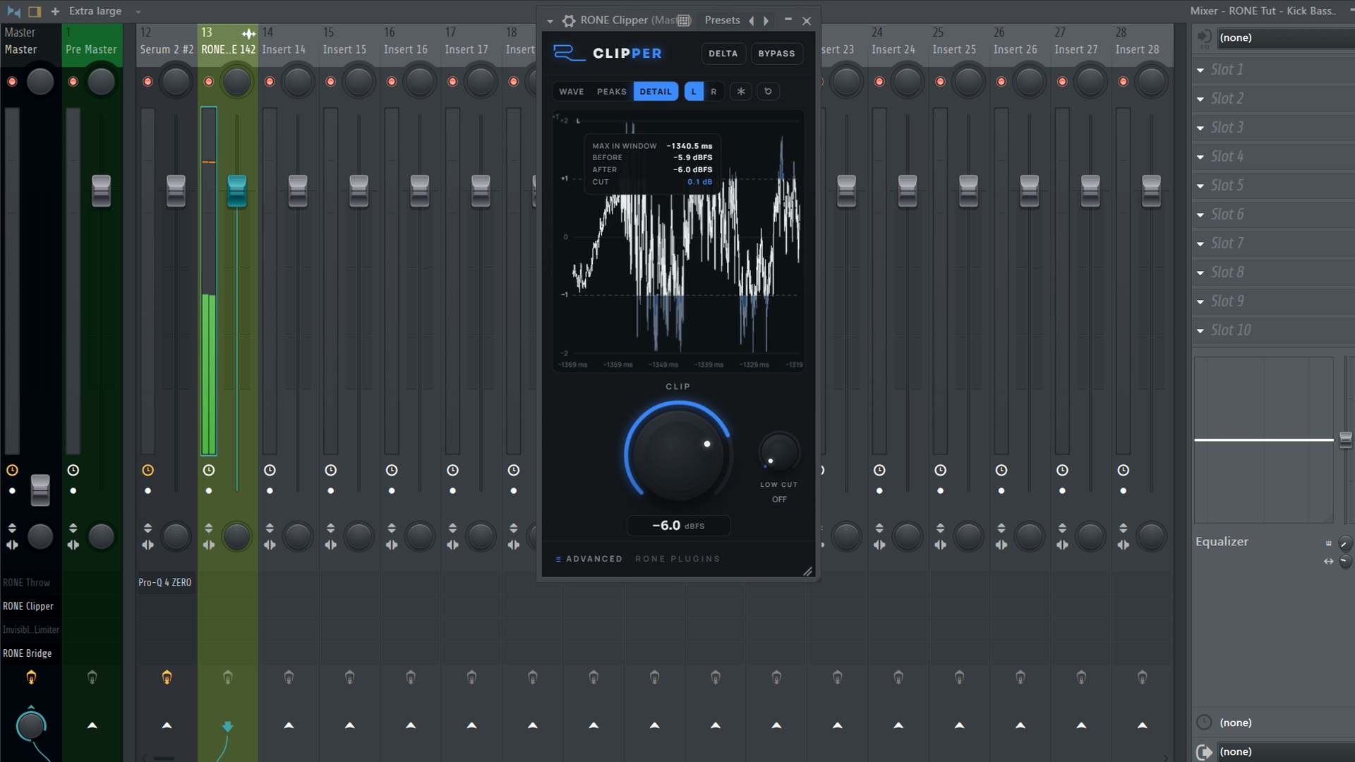 RONE Clipper DETAIL view in FL Studio